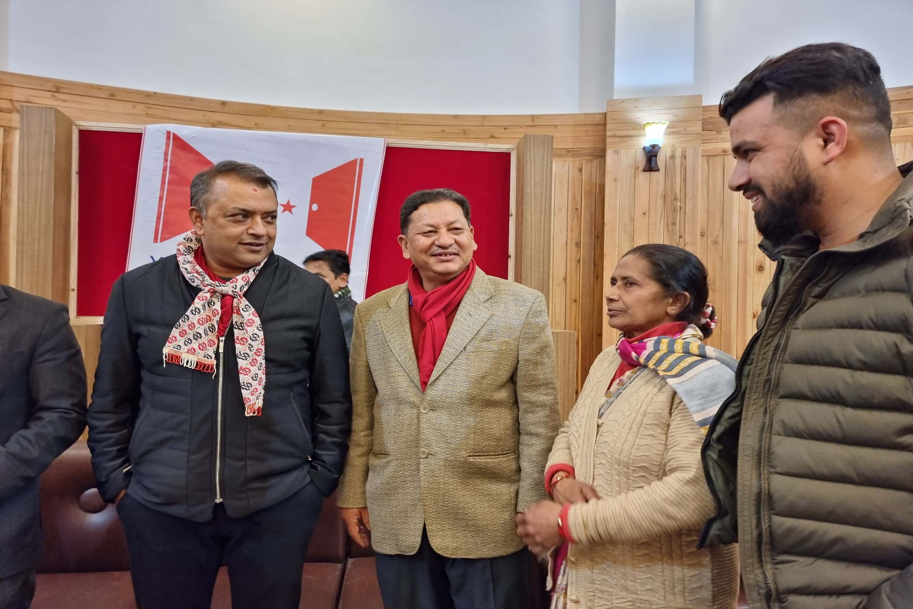 Political seminar attendance by Krishna Panta on Social Issues. Pictured is Gagan Thapa(MP), Kamala Panta(MP), Provincial Minister Kiran Babu Shrestha